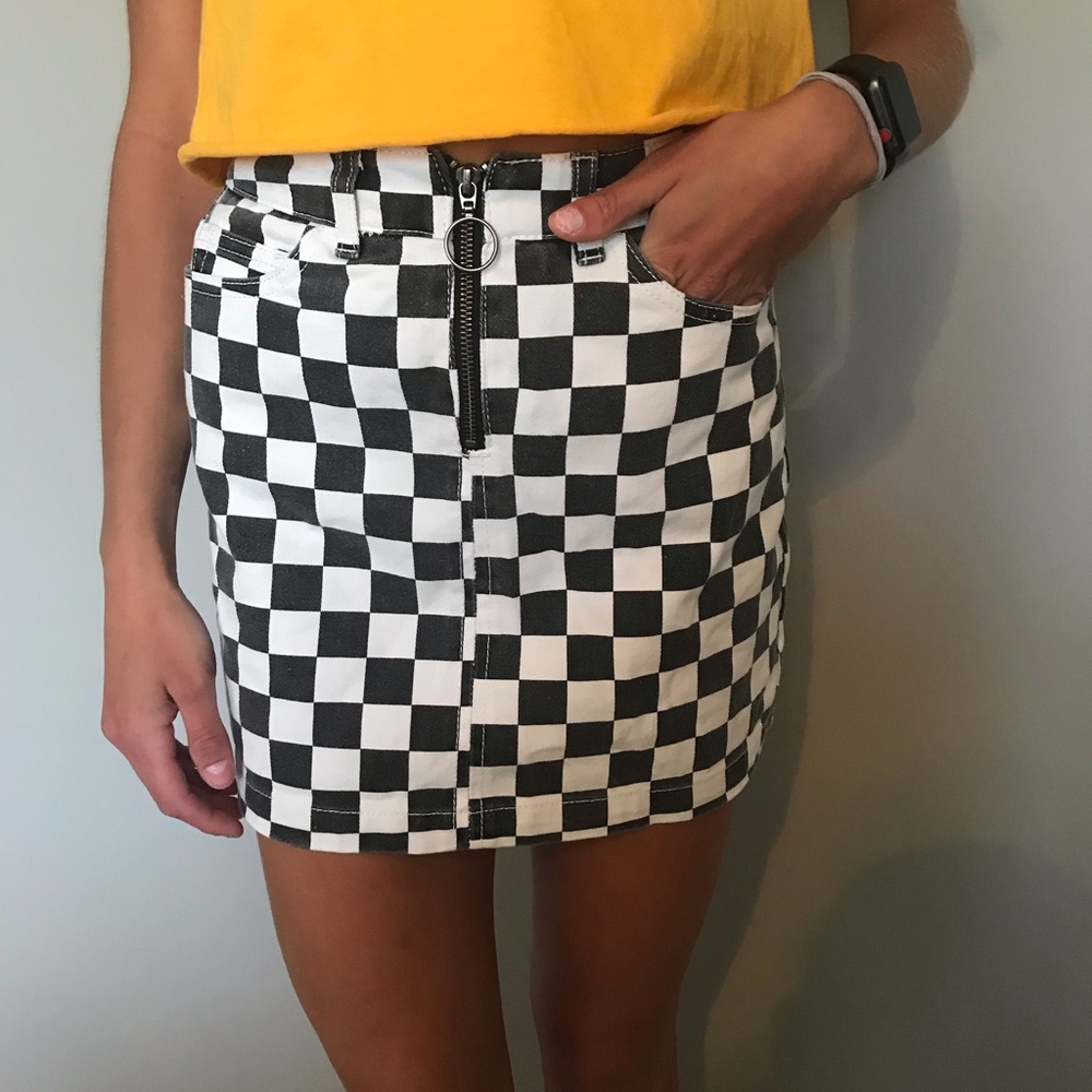 Zip front mini skirt